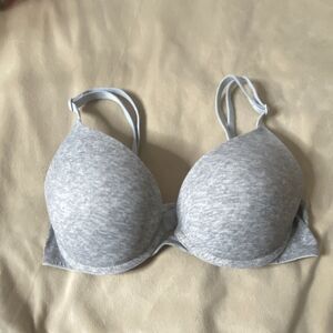 PINK Gray Pink Underwire push up Bra 32C Adjustable Straps